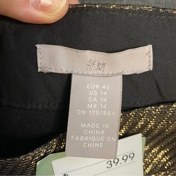 NWT H&M GOLD A-LINE SKIRT - Picture 7 of 7